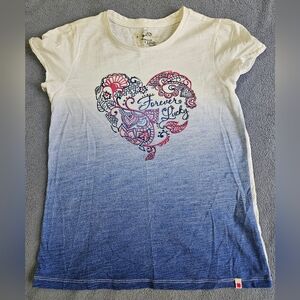 Lucky Brand White and Blue Kids Shirt